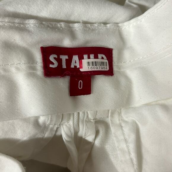 RTR sz 0 Xs Staud solid white Luisa pocketed pants high rise trouser career - Picture 9 of 11